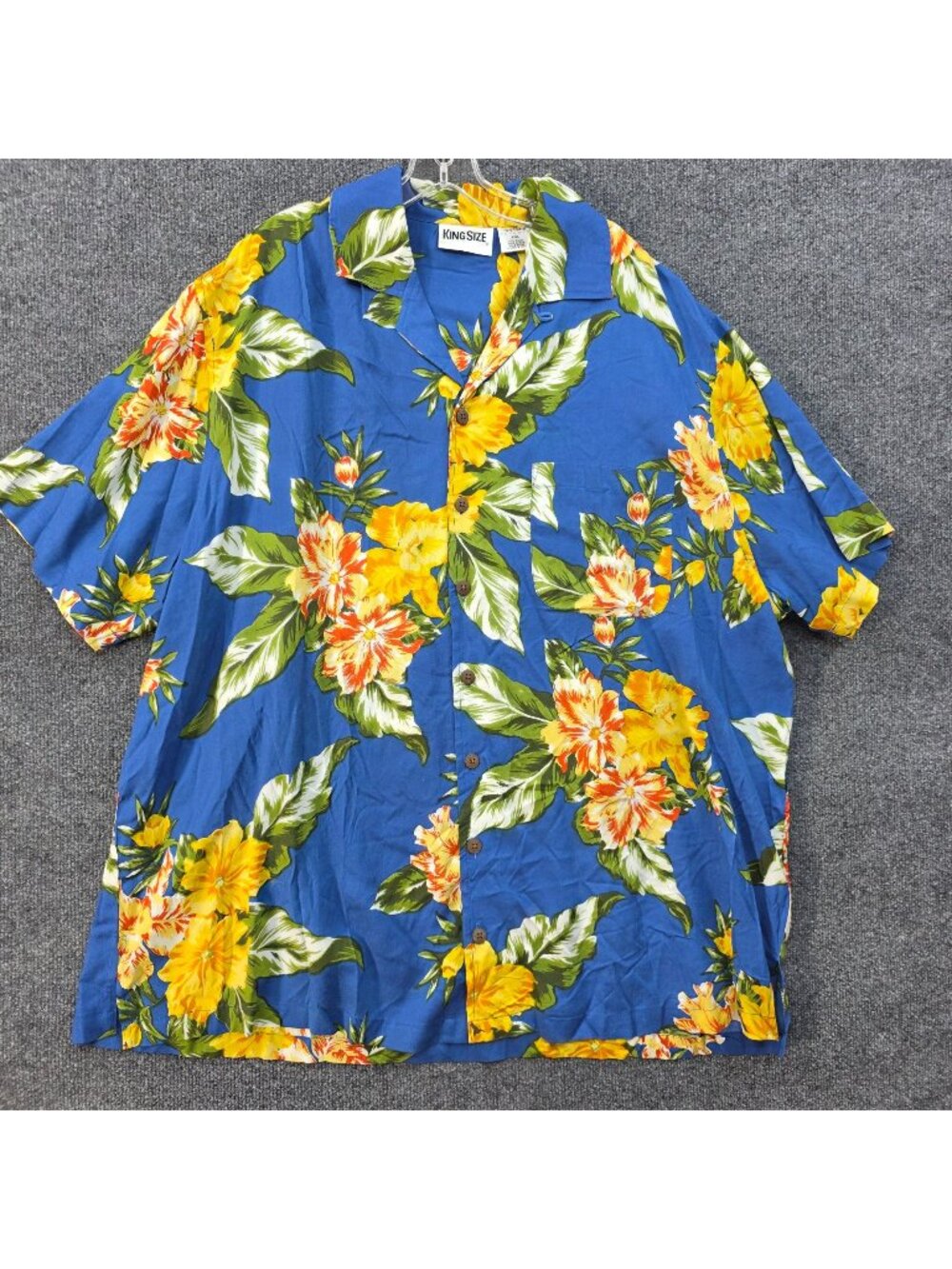 King Size Floral Hawaiian Shirt 2XL Beach Coastal Summer Vacation Resort Island
